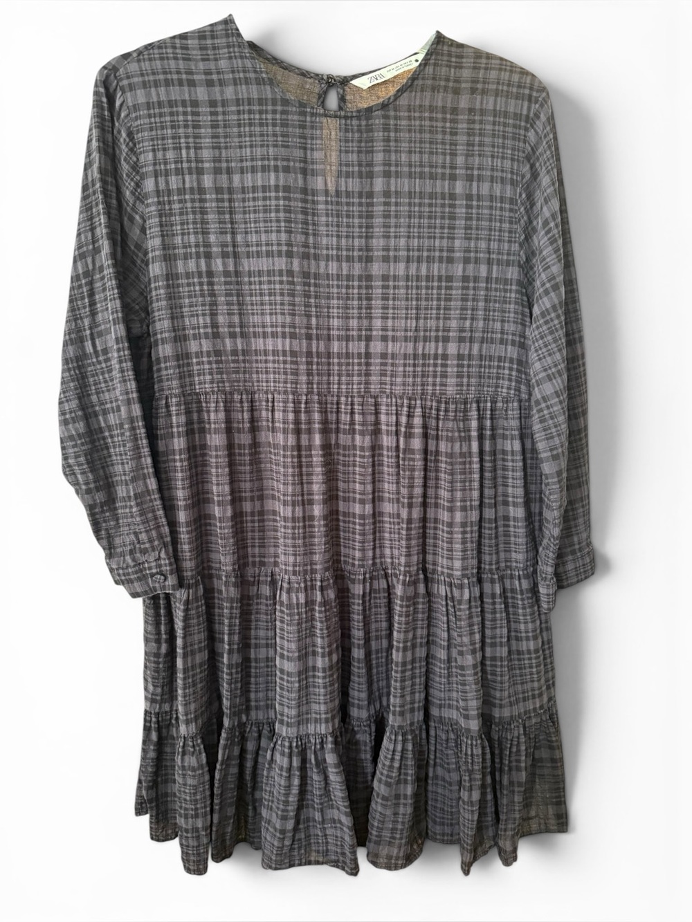 Zara Plaid Tierd Dress - Picture 6 of 10